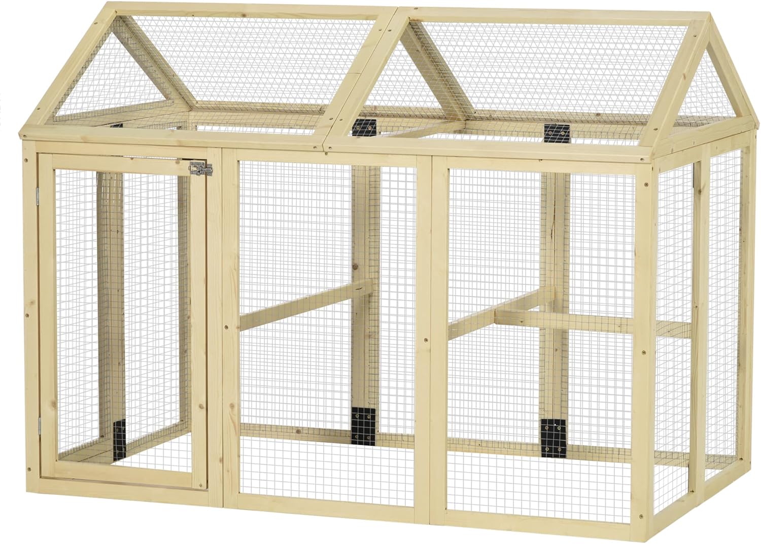 PawHut Wooden Chicken Run — Small (1–3 Hens)